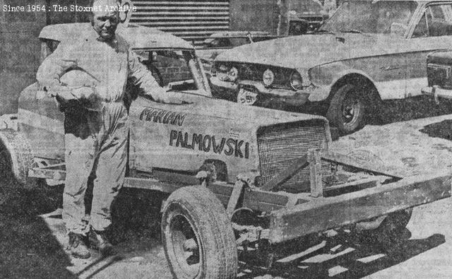 The garage, 1974. This car was fitted with a Pontiac 7.5 V8 engine.