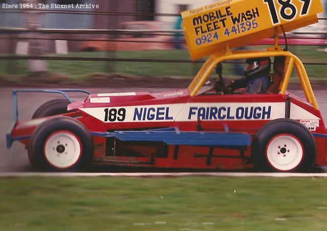Nigel's words - This car was built by Andy Peel of Northern Speed Shop at Coxhoe. Independent suspension on the front, torsion bar suspension at the back, a Ford Mustang back axle with limited slip diff. The seat was a wrap-around seat that came round your chest on the right hand side to support you when cornering. Andy got a lot of his idea's from American dirt track racing. It needed a lot more development, but I just couldn't do it justice. It went round Aycliffe as though it was on rails with the slip diff.