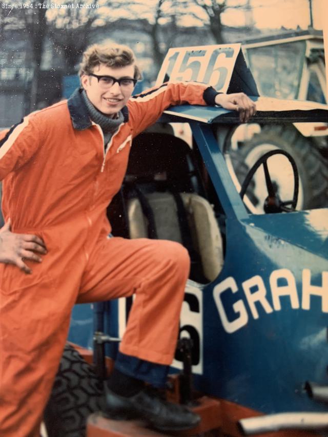 Nelson, 23rd March 1973. Graham's first self built car on its debut. The back tyre is an old Dunlop casing with a chunky tread glued on, supplied by Brian Powles.