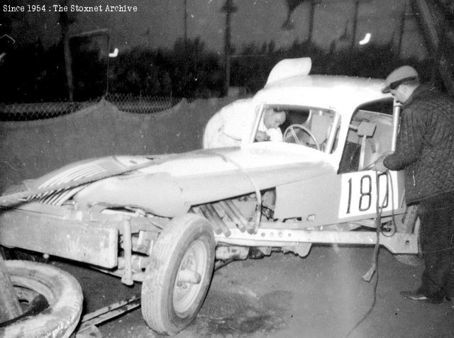 Laurie's first car in the fence at Long Eaton. (David Kipling photo)