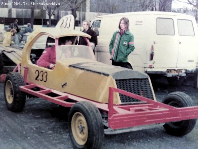 Nelson, approx 1974. This car featured the main rails mounted at 45 degrees. (Keith Thompson photo)