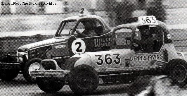 Dennis at Harringay in his last car, which went to Dick Sworder. (Steve Bellinger photo)