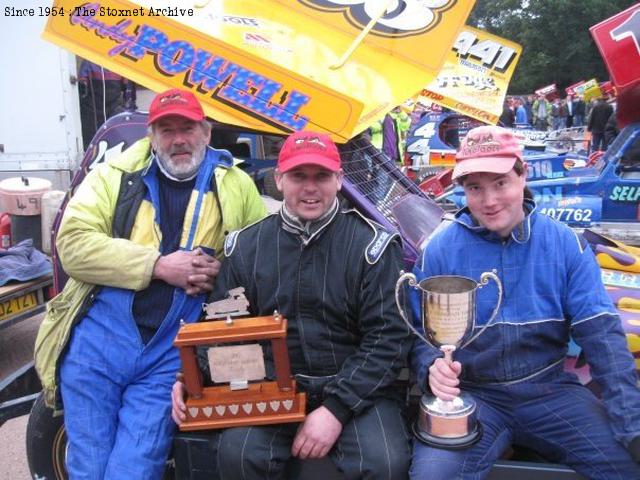 Coventry 2007, and one of Andy's most successful meetings. Pictured with long-time mechanic Matt on the right.