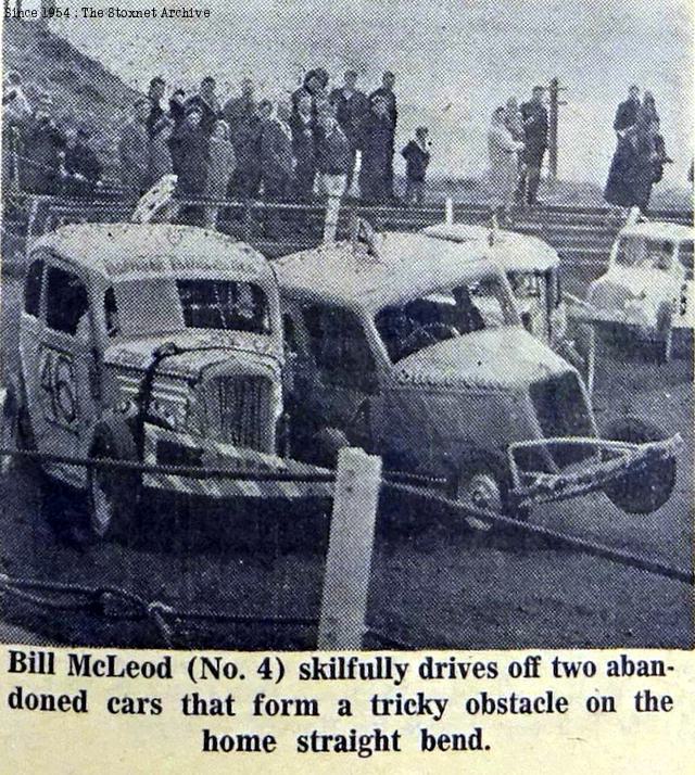 Bill racing a Spedeworth-spec car at Cliftonhill Stadium, Coatbridge, in 1965.