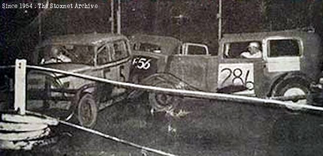 In the middle of a pile up at Long Eaton, 1954.